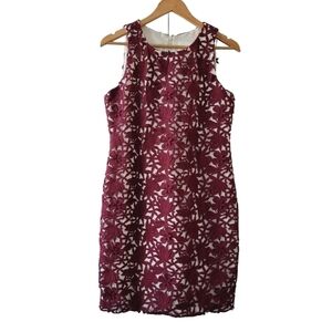 J. Crew Collection Burgundy Floral Dress